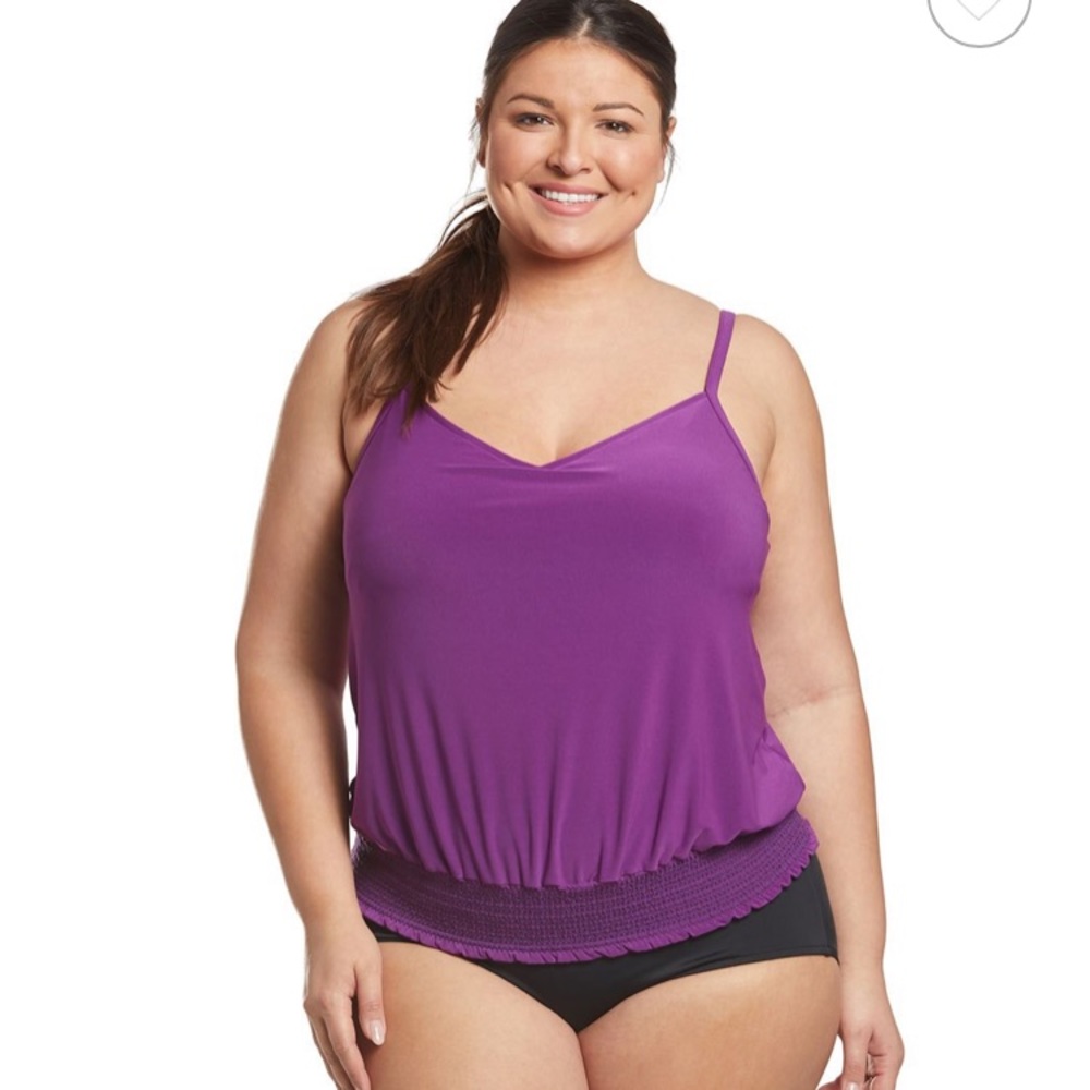 Magic suit plus Justina blouson tankini top/Purple